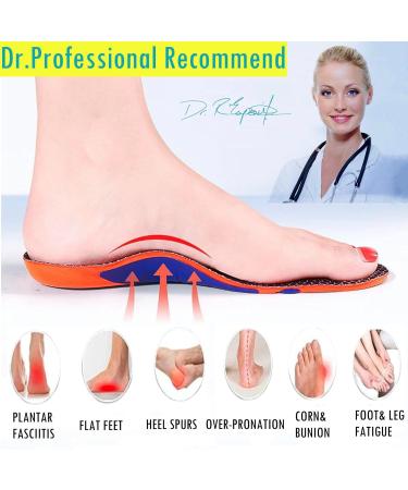 Goofort Arch Support Gel Insoles Women Men 7-Times-Shock-Protection 3D-Xpain -Poron Plantar Fasciitis Orthotic Insoles Flat feet Insole Orthopedic Insoles Metatarsalgia Heel Pain Comfort Shoe Inserts 3d-xpain Poron 7-8 - Buy Online on GoSupps.com