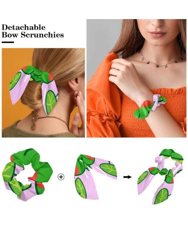 6 Pack Bow Scrunchies Rabbit Ear Hair Ties Ponytail Holder - Pink Blue Unicorns - Multi-colored Soft Scarves Scrunchies for Thick Hair - Buy Online on GoSupps.com