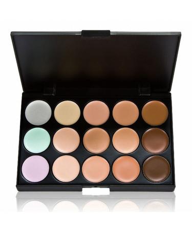 JewelryWe 15 Colors Concealer Makeup Palette | Contouring Kit with Blender & Brush | International Shipping Available - Buy Online on GoSupps.com