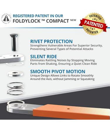 Foldylock Compact Bicycle Lock - Patented Lightweight High Security for eBike & Scooter - 85 cm Peach - Buy Online on GoSupps.com