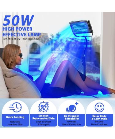 JITESY Tanning Lamp Solarium for Home 50 W Sun Lamp Tanning Lamp for Face and Body 2 Modes Constant + Pulsating 5 Brightness Levels Face Tanning Daylight for Home - Buy Online on GoSupps.com