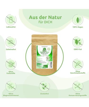 Buy MSM Powder 500g - 99.9% Pure Vegan & Additive-Free - Premium Organic Sulfur from Bio Protect - Buy Online on GoSupps.com