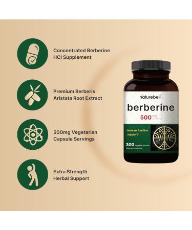 Berberine Supplement 500mg 300 Veggie Capsules | 97% Pure Berberine HCL | 5:1 Root Extract | Supports Balanced Sugar Levels & Heart Health | Vegan Non-GMO Berberine 500mg - Buy Online on GoSupps.com