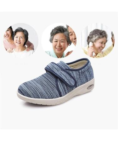 Yytcsjz Womens Diabetic Slippers - Breathable Mesh, Extra Wide Orthopaedic Comfort Shoes for Swollen Feet & Plantar Fasciitis - BlackGrey (23cm) - Buy Online on GoSupps.com