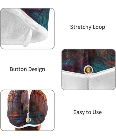 Sunset Forest Hair Towel 2 Pack - Super Absorbent Quick Dry Hair Turbans for Women & Girls | Eco-Friendly Hair Wraps - Buy Online on GoSupps.com