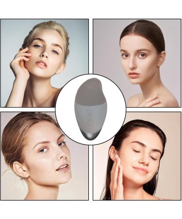 Facial Cleansing Brush Face Scrubber | Soft Silicone Electric Exfoliator - Vibrating Waterproof Rechargeable Simple Skin Care Tools for Enhances Absorption of Facial Skin Care Products Gray (English) - Buy Online on GoSupps.com