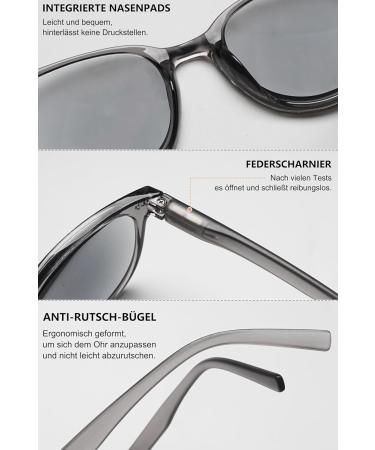 Lanomi Rectangle Reading Glasses with Sun Protection | Prescription Sunglasses for Men & Women | Lightweight 2.0x Outdoor Visual Aid Gray Color - Buy Online on GoSupps.com