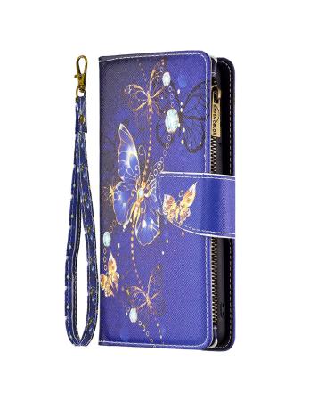 VQWQ cell phone case for Xiaomi Redmi Note 12 Pro Plus Shell - protective cover for Xiaomi Redmi Note 12 Pro Plus Leather Bag with lanyard zipper Map Case Folding Case Magnetic 03 -Butterfly 2 Xiaomi Redmi Note 12 Pro Plus Butterfly 2