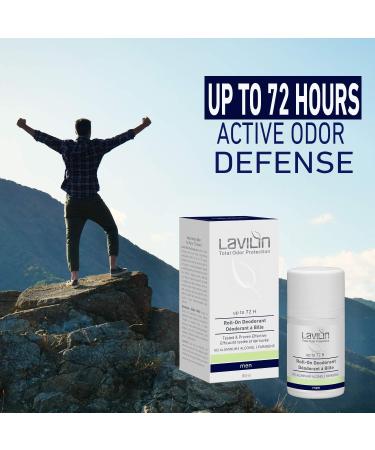 LAVILIN Roll-On Deodorant For Men | Up to 72 Hour Long-Lasting Protection | The Different Way to Prevent Unpleasant Odors Alcohol Paraben and Aluminum Free - Cruelty-Free - Kind to Skin 2.7 oz - Buy Online on GoSupps.com