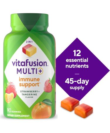 Vitafusion Multi+ Immune Support Adult Gummy Vitamins - Vitamin C, Zinc, & Multivitamins - 90 Count - Buy Online on GoSupps.com