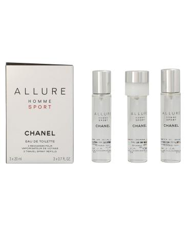Chanel Allure Homme Sport Eau De Toilette Travel Spray Refills (3 Refills) 3x20ml Fresh 0.7 Fl Oz (Pack of 3) - Buy Online on GoSupps.com