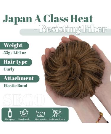 Sego Large Hair Part with Rubber Band - Dark Brown & Coffee Brown Hair Tie Extensions and Bun for Women | Perfect Ponytail & Braid Accessory - Buy Online on GoSupps.com