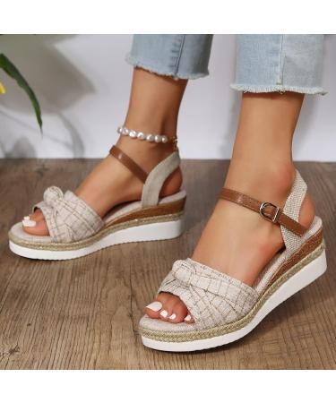 Buy XTZYGLFD Ladies Fashion Summer Solid Color Leather Flat Beach Slippers | Women s Fit Flops Sandals in Beige Size 6 UK - Buy Online on GoSupps.com