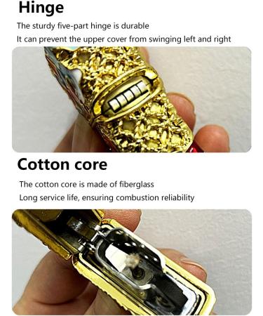 Lion Dance Kerosene Lighter Vintage Trench Soft Flame Lighters Night Light Portable Lighter Grinding Wheel Brass Lighter for Men and Women Gifts(Gold) - Buy Online on GoSupps.com