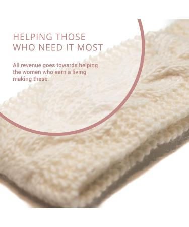 Heavenly Himalayan Handmade Nepal Wool Headband - Ethically Made Extra Wide Ear Warmers for Women - White - Buy Online on GoSupps.com