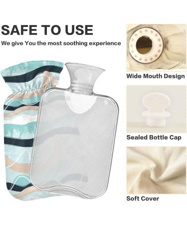 Naanle Striped Hot Water Bottle 2L with Cover | Large Bed & Feet Warmer | Pain Relief & Heat Therapy | Transparent Bag - Buy Online on GoSupps.com