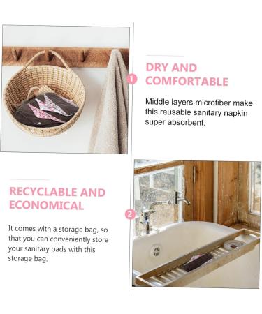 Exceart Reusable Menstrual Pads for Women | Washable Fabric Sanitary Pads with Storage Bag | Amboo Hygienic & Eco-Friendly Solution - Buy Online on GoSupps.com