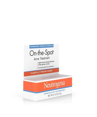 Neutrogena On-The-Spot Acne Treatment 0.75 oz - 2.5% Benzoyl Peroxide Pimple Cream - Buy Online on GoSupps.com