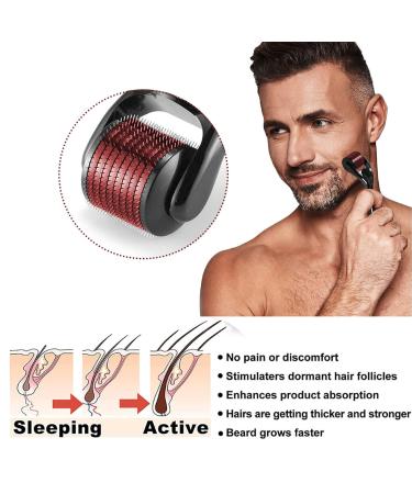 IOPYKKOA Beard Roller 0.5mm for Beard Growth | Microneedling Derma Roller | Enhance Facial Hair Growth | International Shipping Available - Buy Online on GoSupps.com