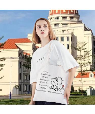LEVLO Beauty Story Zippered Cosmetic Bag - Inspirational 'You Are Braver Stronger Smarter' Tote for Beauty Enthusiasts - International Shipping Available - Buy Online on GoSupps.com
