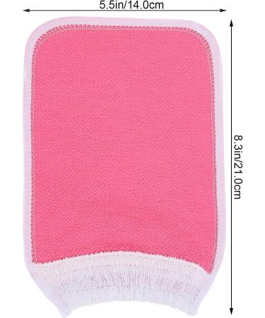 Beaupretty 2pcs Bath Gloves for Men - Exfoliating Towel Scrubber Mitts Korean Plant Fibres Pink - Perfect for Bathing & Massage - Buy Online on GoSupps.com