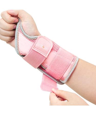 Breathable Carpal Tunnel Wrist Brace for Men & Women - Night Support with Adjustable Straps - Ideal for Tendonitis & Arthritis - Pink, S/M - Buy Online on GoSupps.com