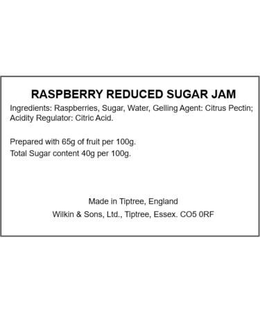 Wilkin & Sons Tiptree Raspberry Reduced Sugar Jam / 6 x 200g jars/Vegetarian Vegan Coeliac friendly/Gluten-Free/Made in the UK - Buy Online on GoSupps.com