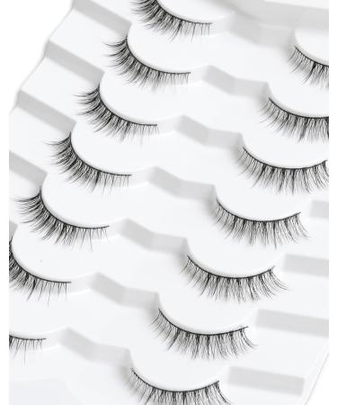 Natural Wispy 3/4 Eye Lashes | Gradient Volume Short False Eyelashes - 7 Pairs HL50 - Shop Internationally - Buy Online on GoSupps.com