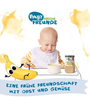 Freche Freunde Organic Pear & Banana Baby Porridge (6 x 190g) | Perfect for Babies 5 Months+ - Buy Online on GoSupps.com