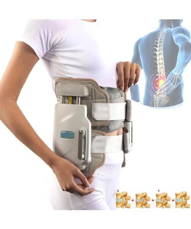 Lumbar vertebral compression belts for the treatment of herniated discs and scoliosis posture correction dynamically adjustable synchronous/one -sided treatment of lumbar muscle strains at home