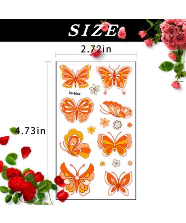 100 Colorful Waterproof Butterfly Temporary Tattoos - Watercolor Flower & Butterfly Stickers for Women, Kids - Body & Face Decoration, Party Favor - Buy Online on GoSupps.com