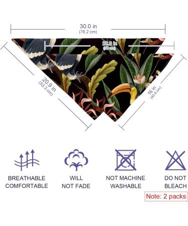 Multi-Colored Dog & Cat Triangle Scarf - Tropical Birds & Leaves - 2-Piece Set for All Sizes - Buy Online on GoSupps.com