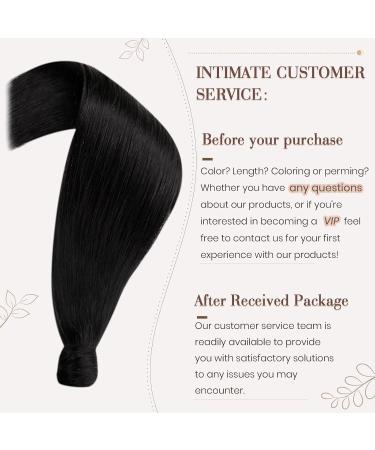 Buy Hetto Real Hair Ponytail Extensions - Black Remy Hair Smooth 45 cm 80g - Perfect Braid Extensions - Buy Online on GoSupps.com