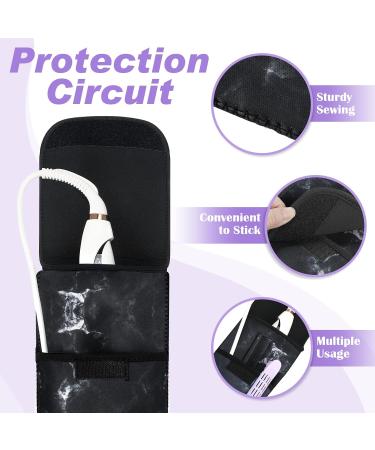 Shappy 2 Pack Heat Resistant Neoprene Curling Iron Holder & Flat Iron Travel Case - Marble Pattern - Perfect for Hair Tools & Daily Use - 15x5 Inches - Buy Online on GoSupps.com