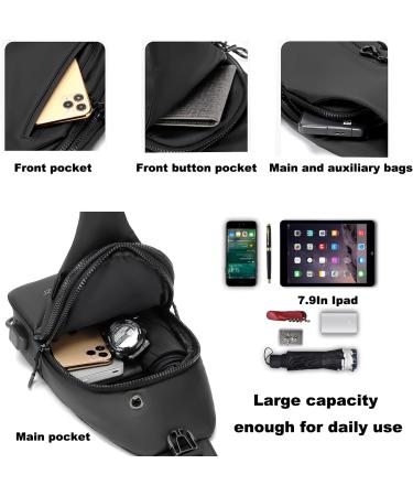 Buy A-qmzl Men's Crossbody Sling Bag - Waterproof Gray Shoulder Bag for Hiking & Cycling - Buy Online on GoSupps.com
