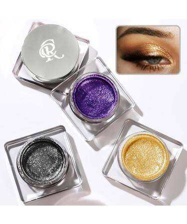 Fard paupi res liquide paillettes 3 couleurs argent es noires violettes dor es scintillantes fum es et scintillantes maquillage cor en haute pigmentation s chage rapide ombre  - Buy Online on GoSupps.com