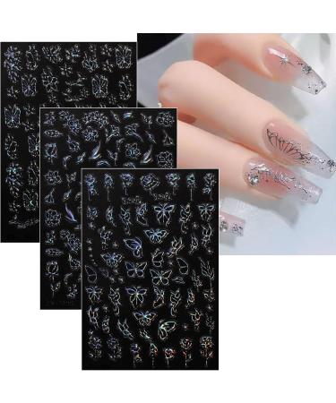 JMEOWIO 12 Sheets Aurora Star Heart Nail Art Stickers Decals Self-Adhesive Colorful Nail Supplies Nail Art Design Decoration Accessories - Buy Online on GoSupps.com