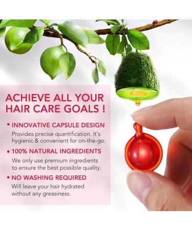Hair Vitamins Treatment Oil Capsules - No Rinse with Argan Macadamia & Avocado Oils - A C E & Pro B5 - 40 Capsules for Men & Women - Premium Hair Serum - Buy Online on GoSupps.com