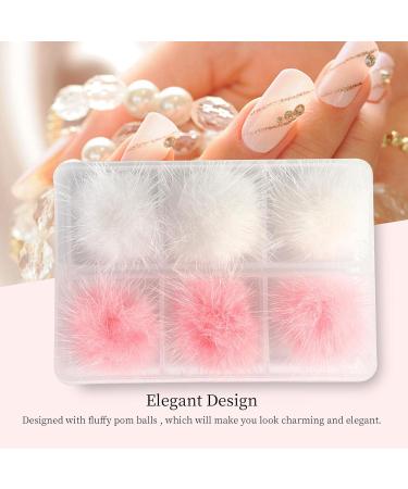 Pom Balls Fashionable 6 Pieces Nail Pom Ball Magnetic 3D Soft Detachable Plush Nail Ball for Girls Women Nails Art Decoration Littryee - Buy Online on GoSupps.com