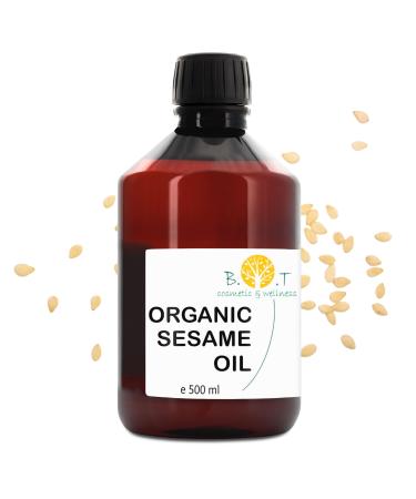 B.O.T Cosmetic & Wellness - Bio -Sesame oil 100% natural and cold pressed |Skin and hair care |Ayurveda massage oil |Versatile use neutral 500 ml 1 Pack - Buy Online on GoSupps.com