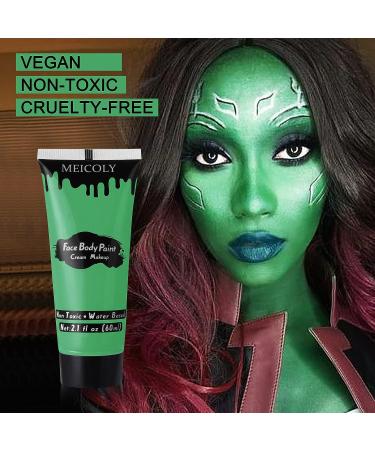 MEICOLY Green Cream Face Body Paint - Christmas Grinch Costume, Camouflage Hunting, Halloween SFX Makeup for Adults and Children - Buy Online on GoSupps.com