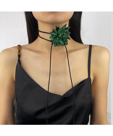 Buy Southjieling Vintage Flower Necklace | Unique Stylish Diamond Jewelry | Silver Fabric Necklace for Daily Use - Buy Online on GoSupps.com