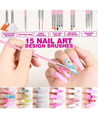 Water Transfer Nail Art Stickers with Nail Art Brushes Set FANDAMEI 54 Sheets Nail Decals Stickers Nail Design Brush Nail Dotting Tool Nail Striping Tape Nail Gems & Rhinestones Nail Art Foil Pink - Buy Online on GoSupps.com