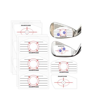 SMARSTICKER Golf Driver Blue Impact Tape Labels 150 pcs Standard Irons Oversized Wood Target Sticker Training Aids Tape Wood Iron Ball Hitting Recorder for Men Women Swing Practice