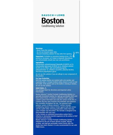 Boston Advance Conditioning Solution 120ml - For RGP and Hard Contact Lenses - Cushions and Rehydrates for Comfortable Wear - Buy Online on GoSupps.com