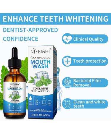 Natural Peppermint Oil Mouthwash Concentrate - 100% Pure Essential Oil Fluoride-Free 300 Uses Promotes Gum Health | 2.02fl oz - Buy Online on GoSupps.com