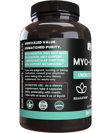 Myo-Inositol Capsules (365 Count) for Relaxation and Cardiovascular Support - Buy Online on GoSupps.com