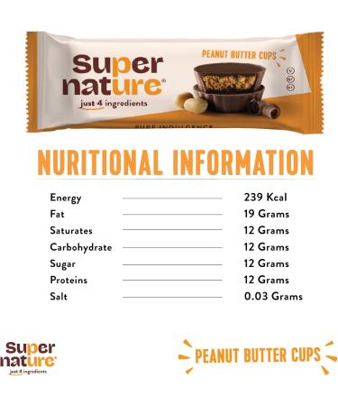 Supernature Gluten Free & Dairy Free Peanut Butter Cups Vegan & Healthy Snacks Pure Ingredients Cocoa Butter Cocoa Powder Coconut Sugar Rich in - Buy Online on GoSupps.com