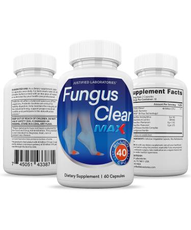 Justified Laboratories (3 Pack) Fungus Clear Max Pills 40 Billion CFU Probiotic 180 Capsules 60 Count (Pack of 3) - Buy Online on GoSupps.com
