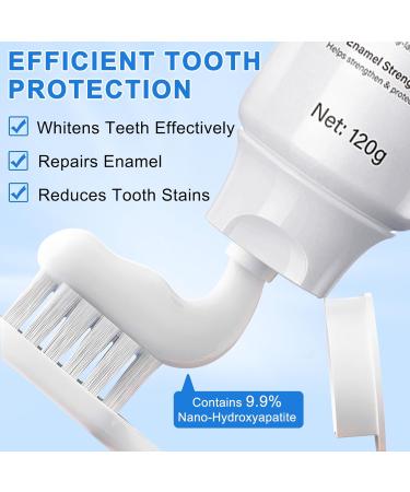 9.9% Nano Hydroxyapatite Toothpaste 2Pcs - Gum Care Strengthen Repairs Teeth and Reduces Sensitivity Provides Long-Lasting Freshness Prevent Cavities Naturally Whiter Teeth Fluoride-Free - Buy Online on GoSupps.com